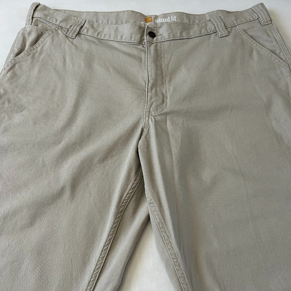 Carhartt Men's Light Khaki Relaxed Fit 42 x 30 Angle/Cargo Pocket-Right Thigh